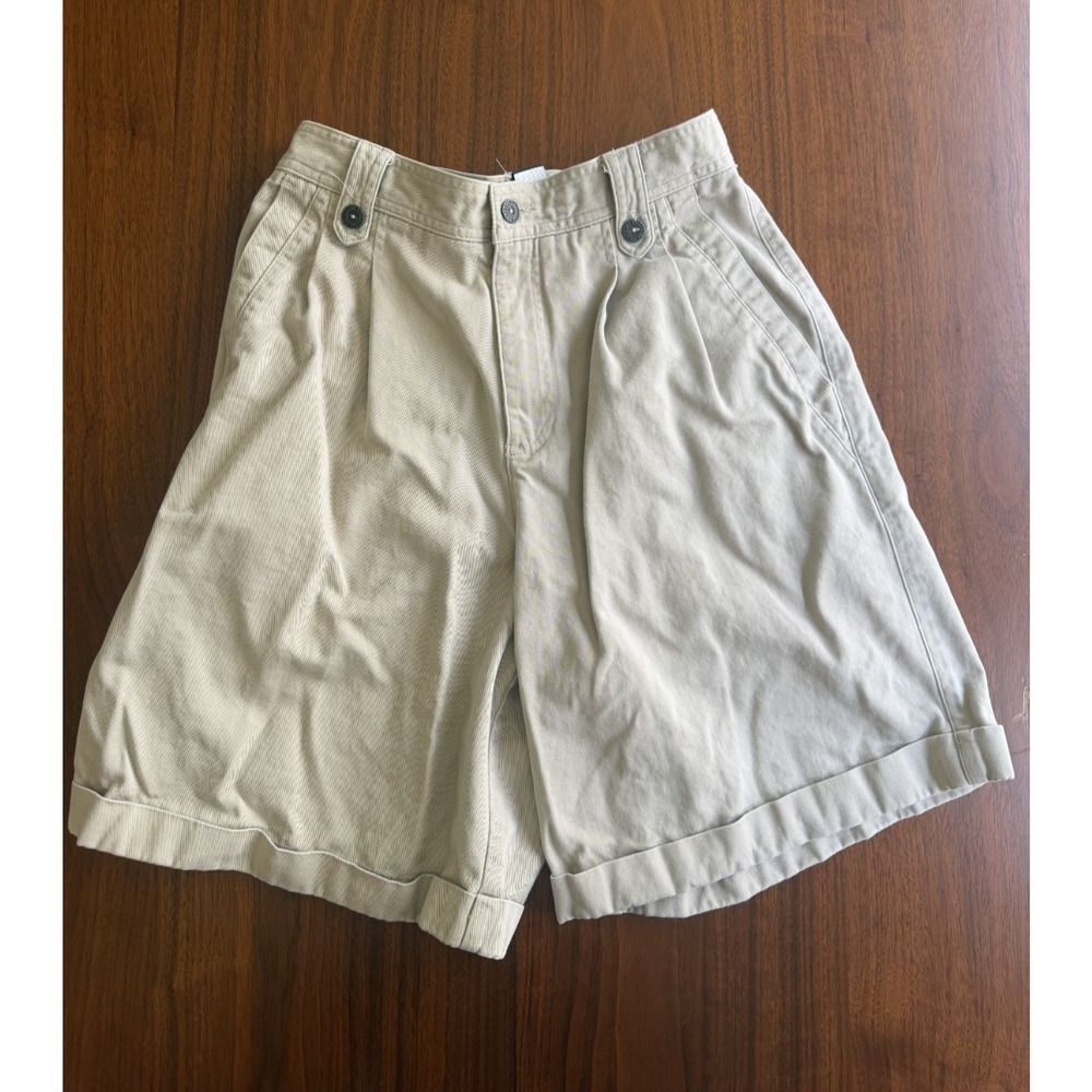 Vintage Liz Claiborne Lizport Cotton Pleated Khaki Shorts - Size 6